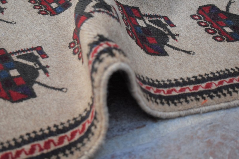 2'11 x 4'4 Handmade Vintage Afghan Tribal Baluchi Persian Wool Small War Rug 3x5 gallery