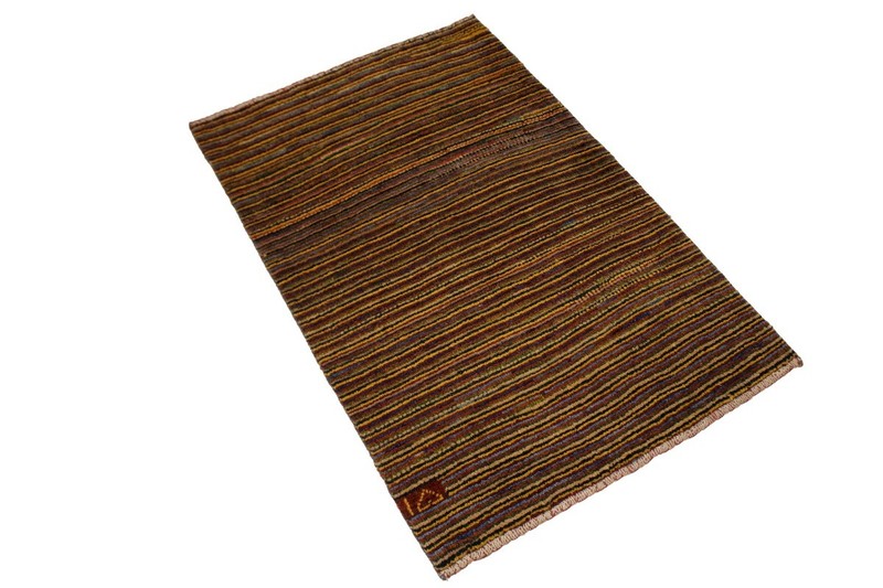 3X4 ft Signed Multicolored Stripes Gabbeh Rug Modern Tribal Kids Oriental Carpet gallery