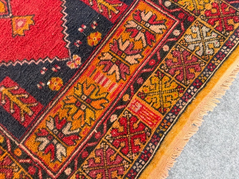 Vintage Oushak Bohemian Rug, Handknotted Turkish Anatolian Wool Area Rug 3x6 gallery