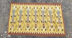 Vintage Handmade Native American Navajo Yei Wool Multicolor Rug 130 x 79 cm