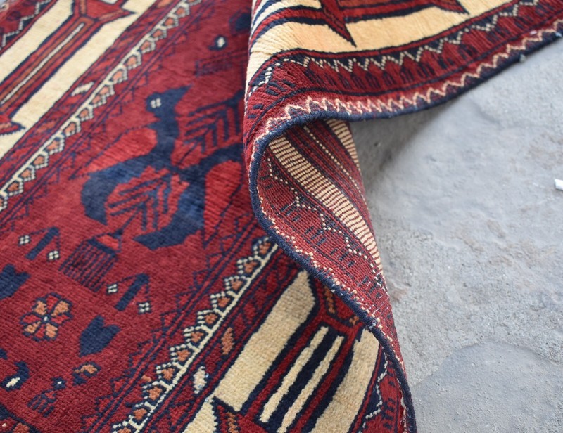 1'9 x 3'6 ft Hand knotted afghan tribal turkmen jai namaz rug, small persian rug gallery