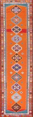 Silk Orange Anatolian Turkish 13 ft. Runner Rug 3×13 Handmade for Hallway
