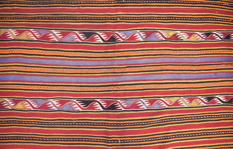 Turkish Kilim Rug 5'x12' Handwoven Sivas Vintage Natural Wool Kilim 153x370cm gallery