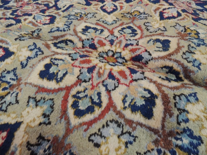 12x15 Semi-Antique Kashaan Oriental Area Rug Red Blue Navy Green wool knotted gallery