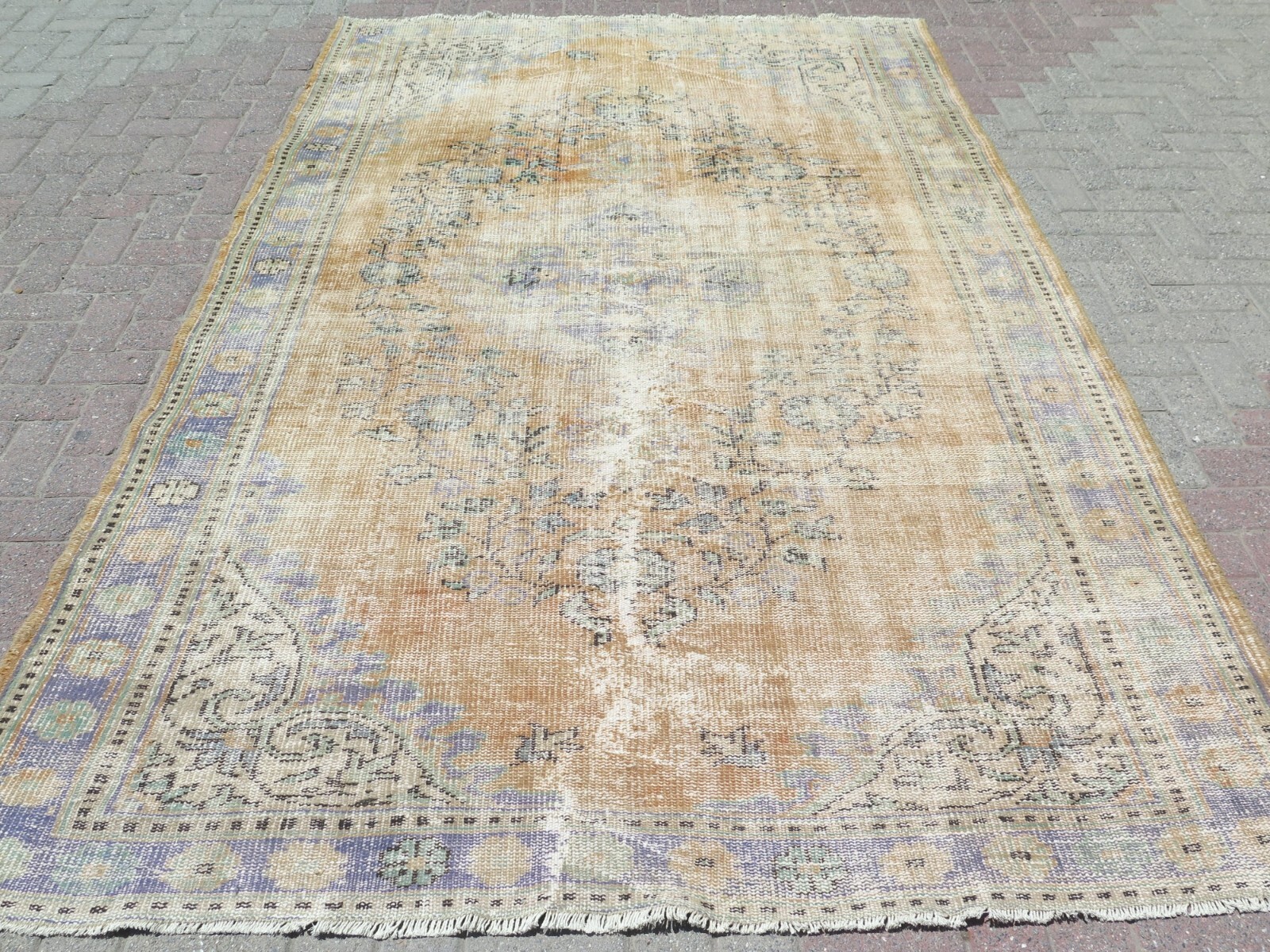 Vintage Rug, Anatolia Carpet, Distressed Rug, Floor Carpet Handmade Rug 73"X109" gallery