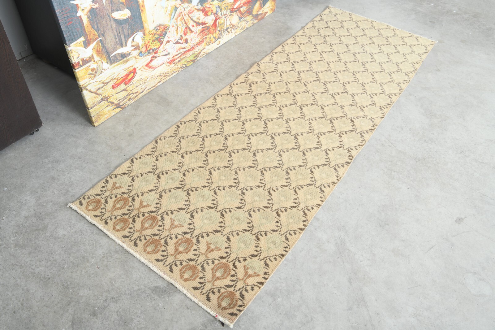 Oushak Runner Rugs Turkish Hand-Knotted Hallway Carpet Vintage Rug 2x8 ft 1183 gallery