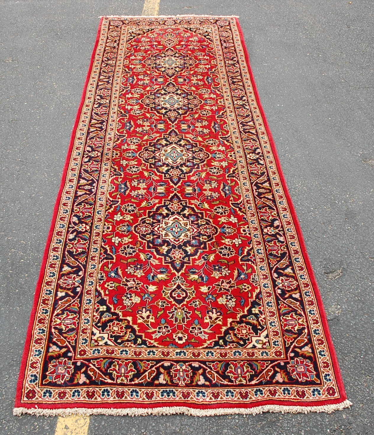 NATURAL WOOL Old Oriental Rugs,Hand Woven,knotted size Approximately 2' 5" x 10' gallery