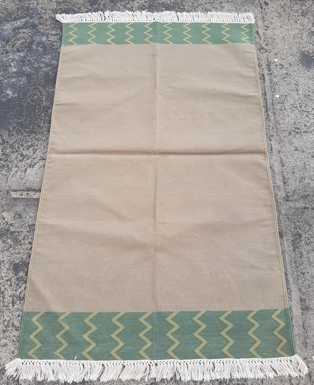 Vintage Traditional Handmade Turkish Style Geometric Cotton Area Rug 155x92 cm gallery