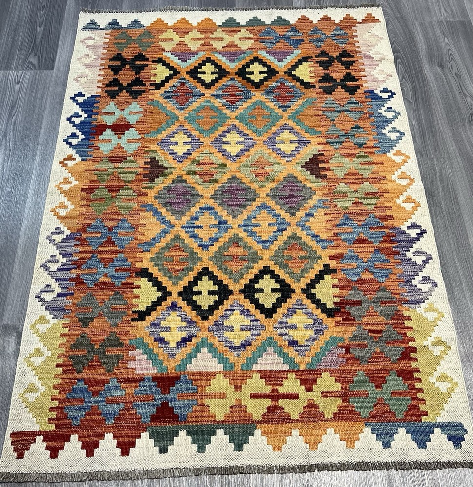 Vintage Kilim Traditional Hand Made Oriental Wool Kilim 5ftx3.2ft 155cmx105cm