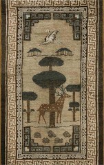 3X5 Antique Chinese Baotou Wool Area Rug 1860