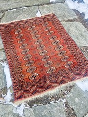 Turkoman Tekke Bokhara rug 3’7”x 4’7″ Hand Woven Tiny Knots