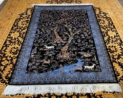 Silk Rug 3 x 5 Feet Animals Floral Pattern Tree Of Life Design Premium Quality