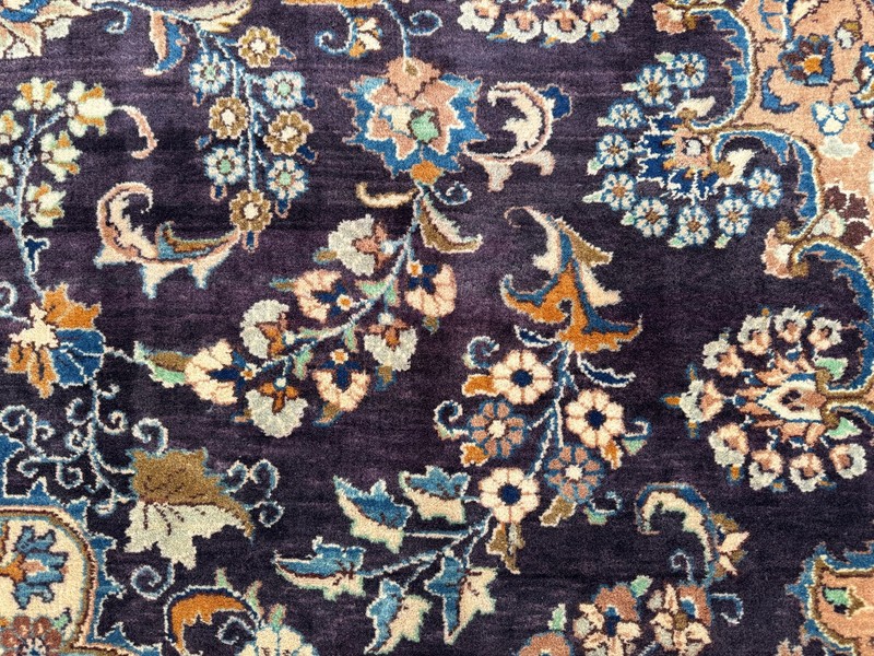 BLUE VINTAGE RUG SIGNED 10x13 antique hand-knotted handmade green navy big 10x14 gallery