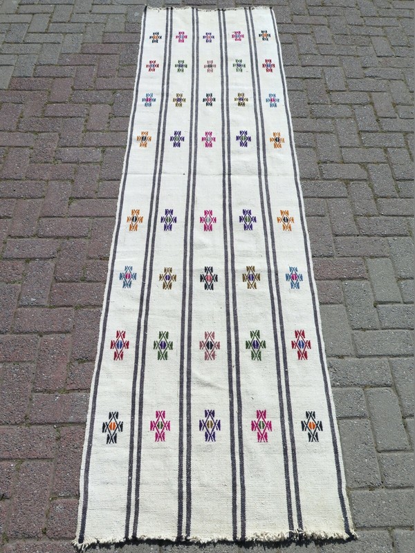 Vintage Turkish Kilim Runner, Aisle Rug, Long Carpet Runner 28"x105" Hallway Rug gallery