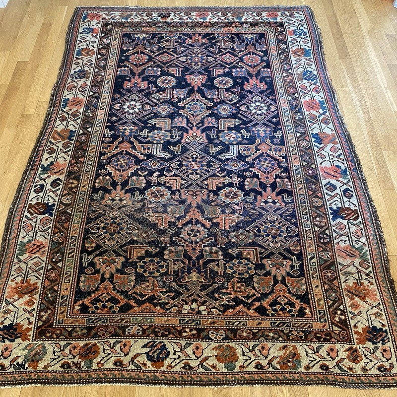 Vintage Rug 4' 7 x 6' 8 Navy Hand Knotted Oriental Rug gallery