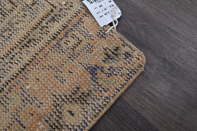 Oushak Turkish Doormat Rug 2x2 BEIGE Anatolian Handmade Vintage Small Kilim Rug gallery