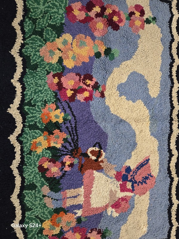 Vintage American Hooked Rug 48x32 Bright And Vibrant Colors... Nursery Ryme gallery