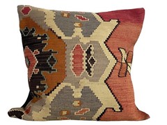 # 5681 Superb Custom Made Old Turkish Tribal Kilim Pillow Cover 24″ by 24″