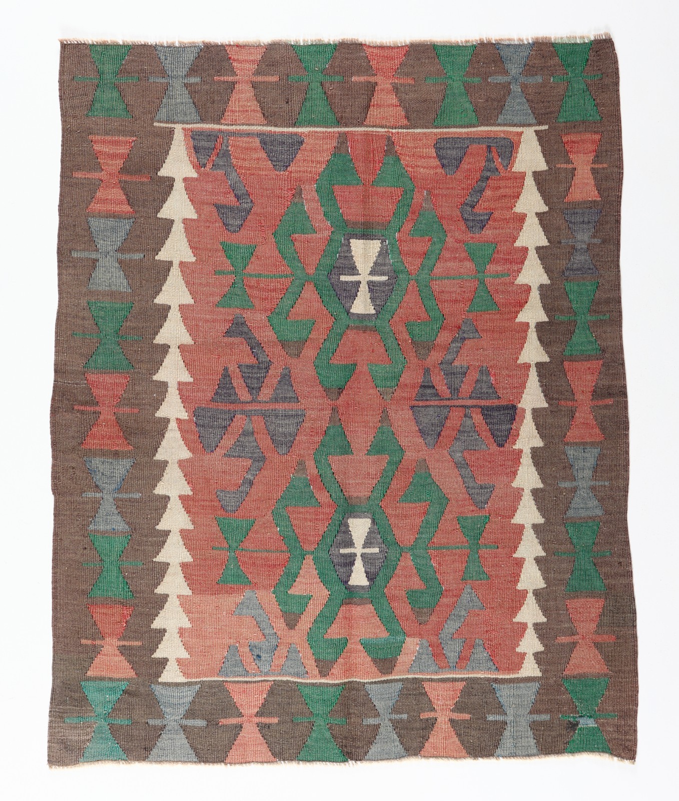 Vintage Flatweave Turkish Kilim – Handwoven Bohemian Rug, Decorative Area Kilim gallery