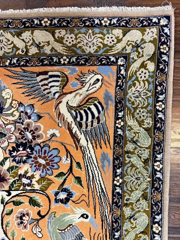 Fine Small Oriental Rug 2.6 x 4 Kork Wool Silk Foundation Signature Masterweaver gallery