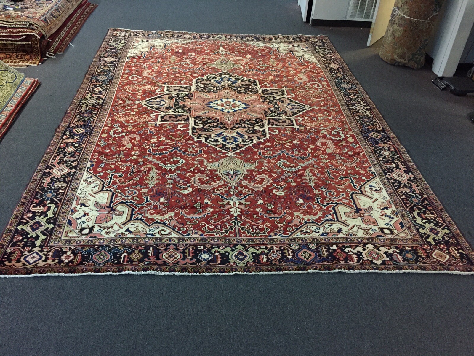 On Sale Unique Genuine Hand Knotted Vintage Herizz Area Rug Carpet 9'5x13'3,1625 gallery