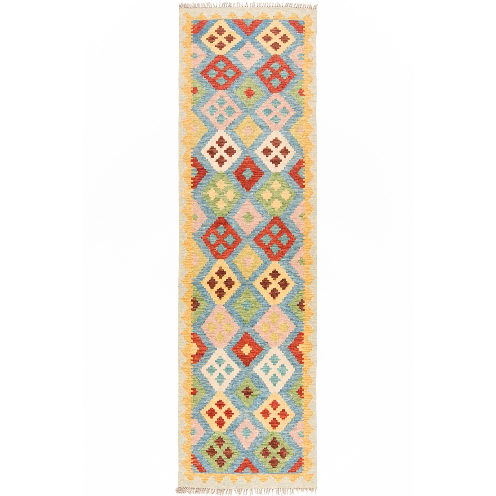 Kelim Afghan 285x82 cm Handwoven Oriental Carpet Rug Runner Kilim gallery