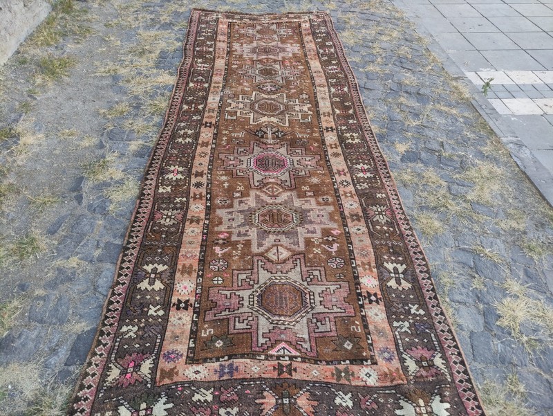 4x11 Oversized Kars rug 3.87 x 11.29 ft Vintage Handmade huge rug 118x344 cm gallery