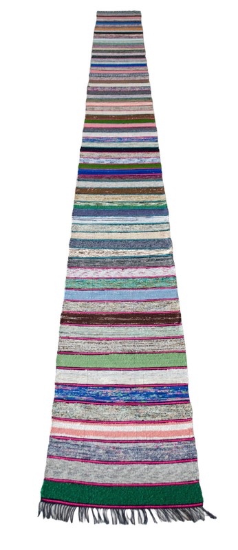 Striped Runner Rug Stair Tread Hand MADE Extra Long Kilim Ragrug 1.8 x 19.8 Ft gallery