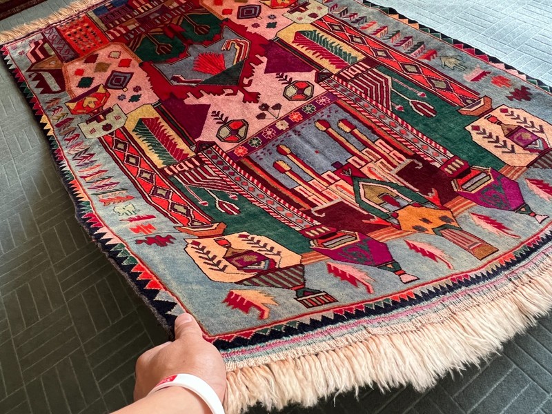 120 X 200 cm COLLECTORRS' ITEM Vintage Natural Vegetable Dye Maldari Prayer Rug gallery