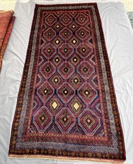 150 X 300 cm Vintage Natural Vegetable Dye Nomad Maldari Belouch Jamshiri Carpet