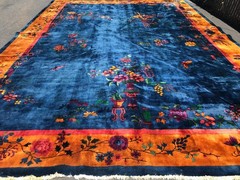 c1920s ANTIQUE ART DECO WALTER NICHOLS CHINESE RUG 11X15’5 VEGETABLE DYE