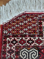 Antique Turkoman Rug, Geometric Kitchen Decor Rug, Handmade Wool Carpet Rug