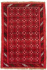 Vintage Hand-Knotted Area Rug 3’5″ x 5’2″ Traditional Oriental Wool Carpet