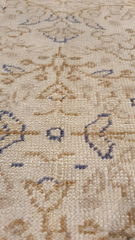 Antique 1940-1950's Distressed Wool Pile Natural Color Oushak Area Rug 8x11ft gallery