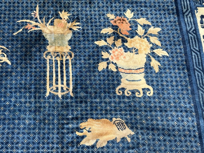 6X10 Antique Peking Chinese Rug Fine Tapestry Treasure Blue 191cm x 295cm C.1900 gallery