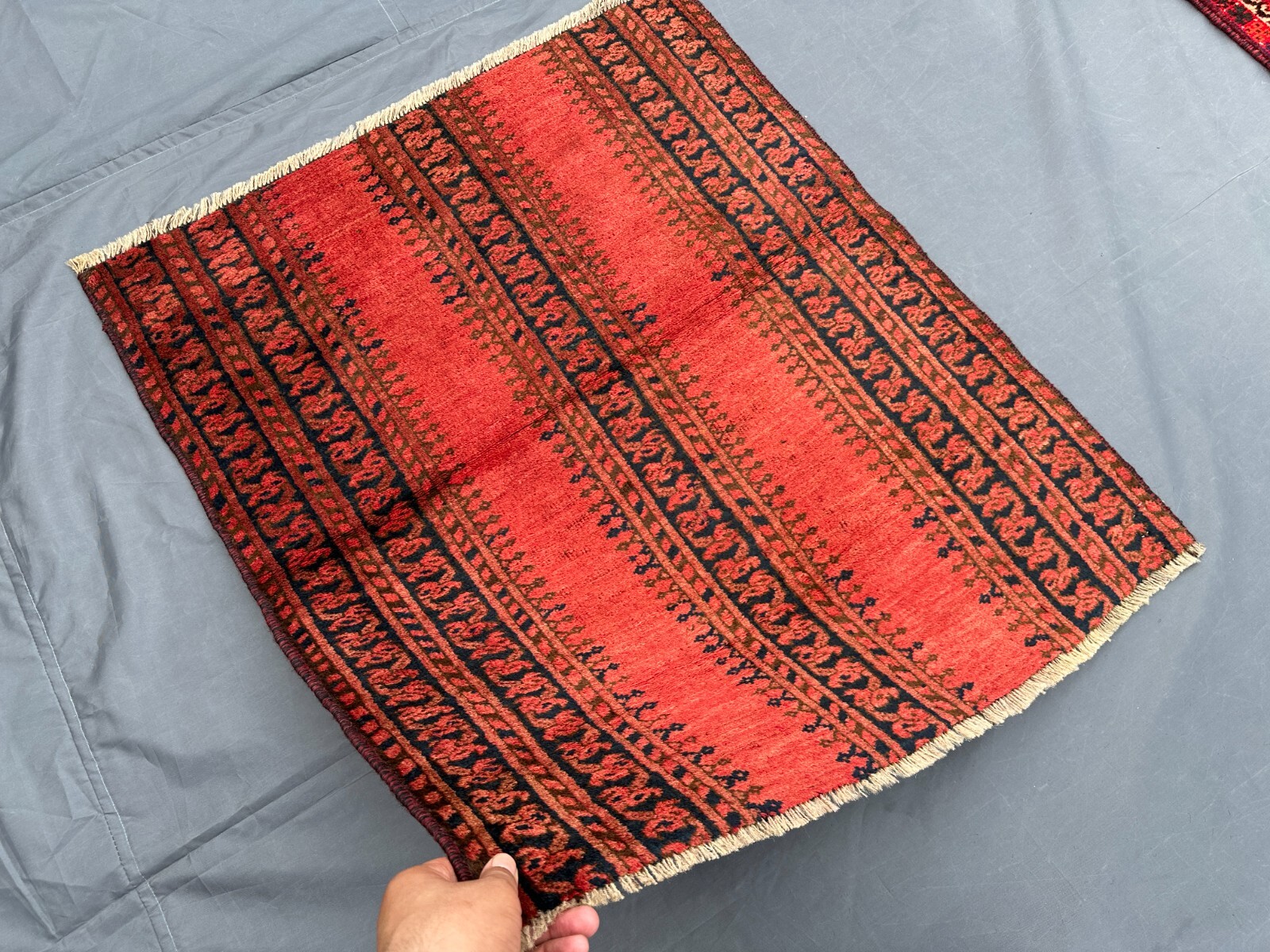 Antique Turkmen Rug 2'8x3 – Hand-Knotted Wool Accent Mat Tribal Afghan Decor gallery