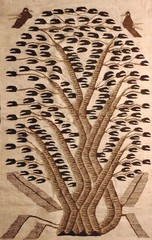 VTG 1990 Egyptian Wissa Wassef type Tree of Life Tapestry Kilim Rug 68″ x 34″