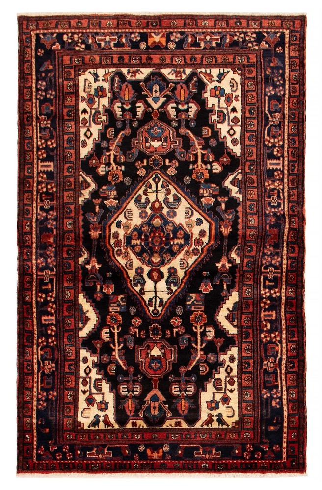 Vintage 4'11" x 7'10" Traditional Hand Knotted Vegetable Dye Wool Area Rug