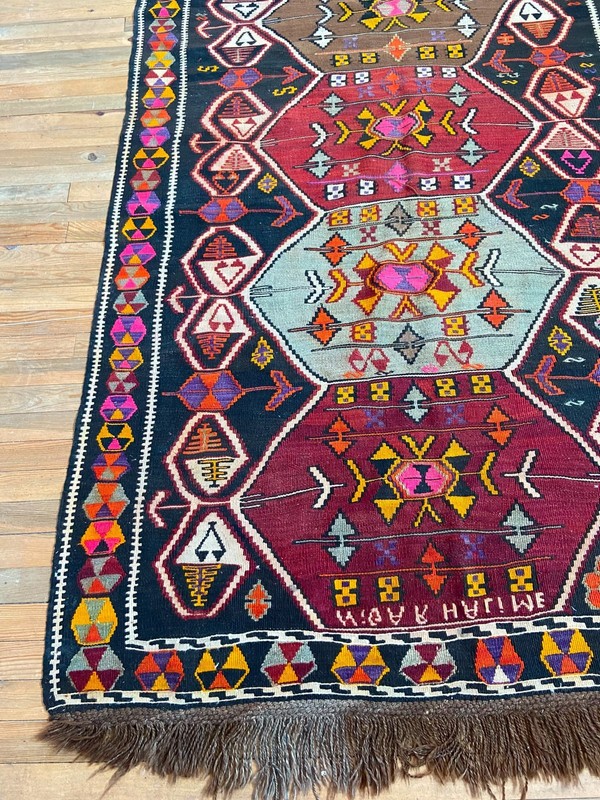 Vintage Kars Kilim 4x11 Large Runner Wool Natural Root Dye Turkish Flatweave Rug gallery