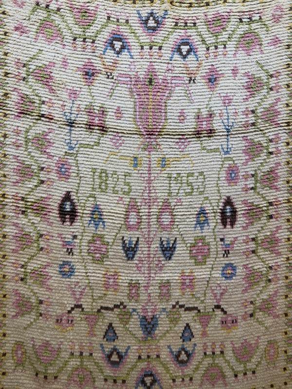 Vintage Fabulous Hand Knotted Dated Swedish Scandinavian Rya Shag Wool RugCarpet gallery