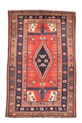Geometric Tribal Bright Turkish 4′ 9″ x 7′ 3″ Red Area Rug