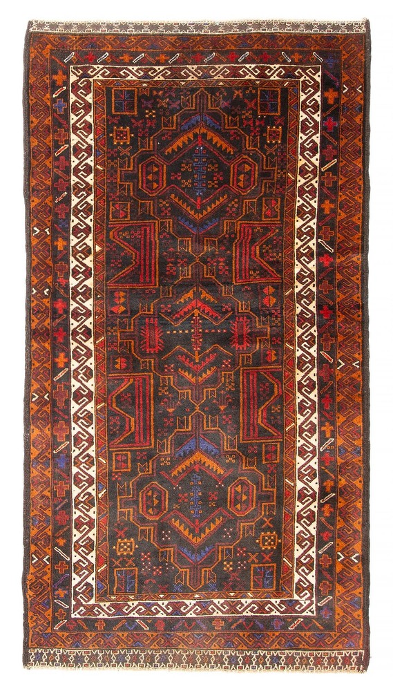Vintage Traditional Hand-Knotted Area Rug 3'8" x 6'9" Oriental Wool Carpet