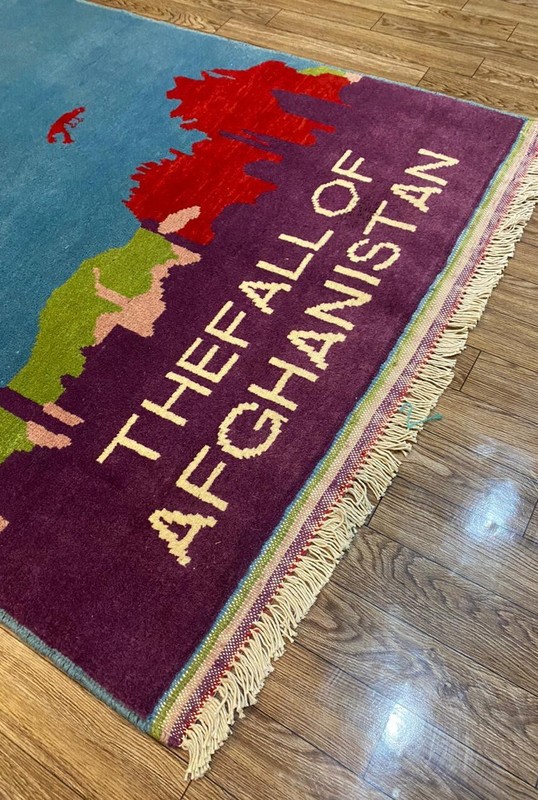 A Beautifully Handmade Afghan war Rug Rare Design Great Quality 123X 80 Cm gallery