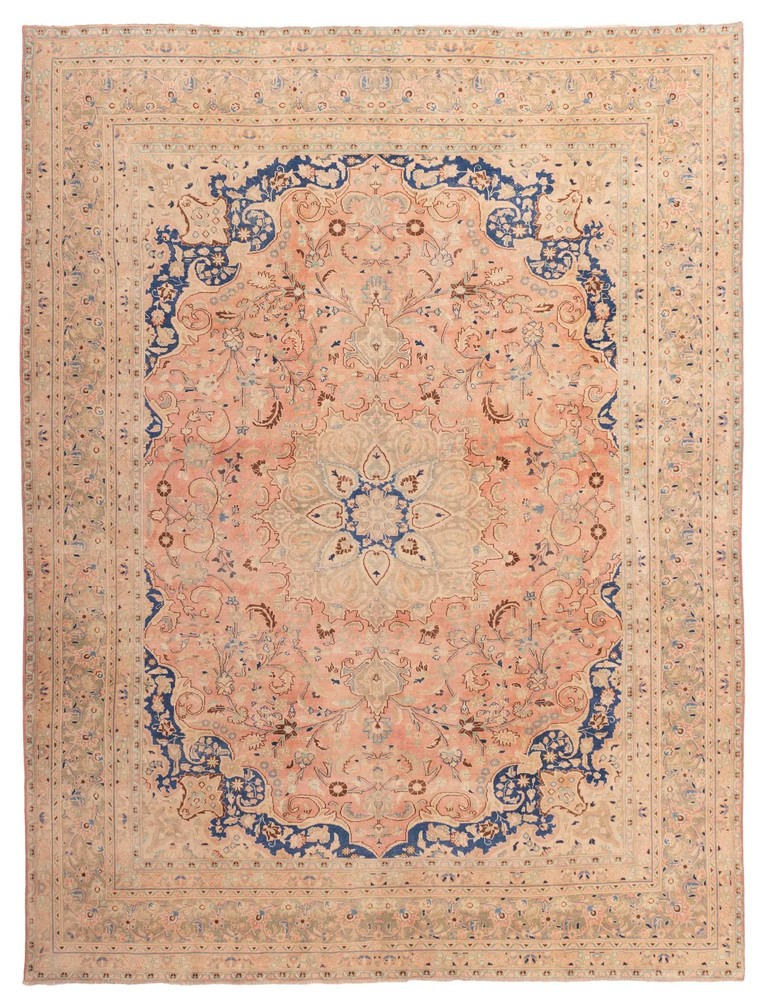Vintage Traditional Hand-Knotted Area Rug 9'6" x 12'3" Oriental Wool Carpet