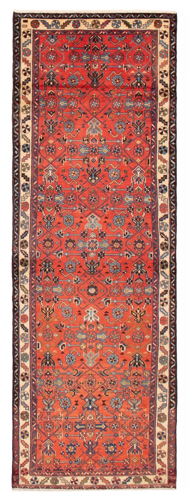 3'3" x 9'10" Vintage Hand-knotted Runner Rug Traditional Oriental Wool Carpet gallery