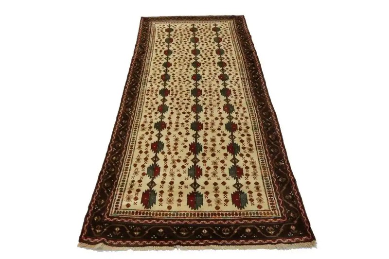 3'10 X 9'0 Cream Handmade Vintage Runner Rug Oriental Hallway Carpet 4X9 ft gallery