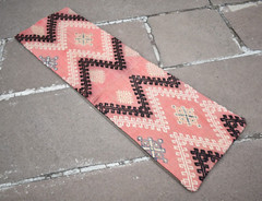 Turkish Kilim Pillow Cover Sofa Rug 11”x35” Decorative Handmade Cushion Cover
