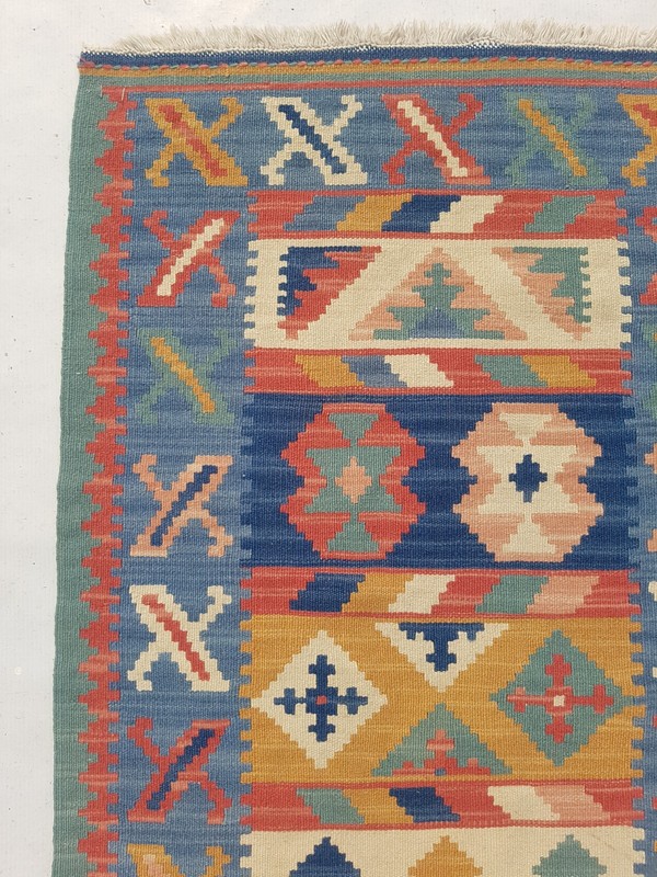 Vintage Traditional Handcrafted Turkish Kilim Rug for Home Décor 89x63 cm gallery