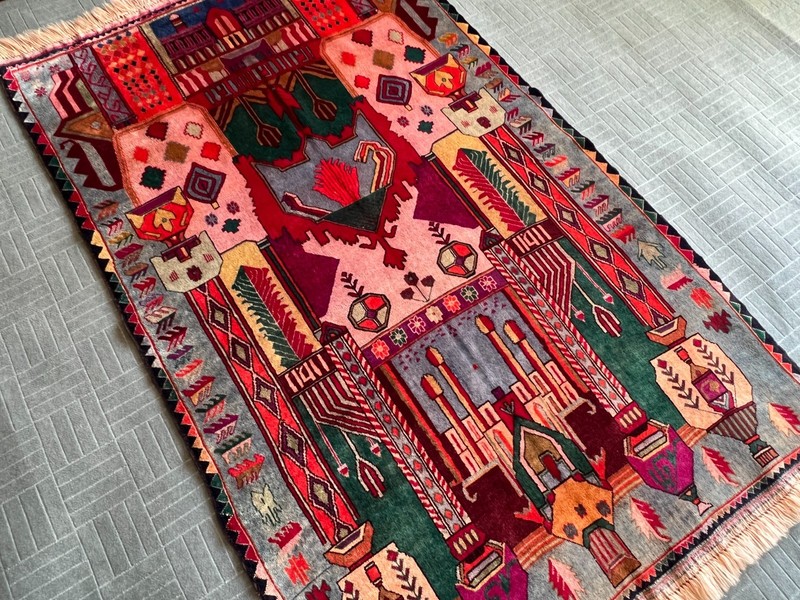 120 X 200 cm COLLECTORRS' ITEM Vintage Natural Vegetable Dye Maldari Prayer Rug gallery