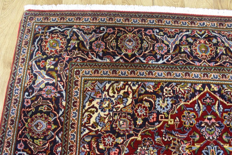 Fine Signed Keshan Oriental Rug Kurk Wool Floral Carpet 220 x 140 CM (7’3” x 4’7 gallery